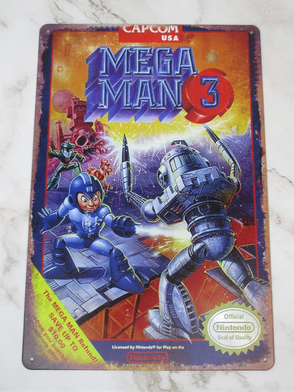 Mega Man 3 Tin Sign Retro Metal Poster Wall Art